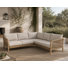 Canapé modulaire d'extérieur en acacia avec coussins 2 pièces Pangea Home Bowery