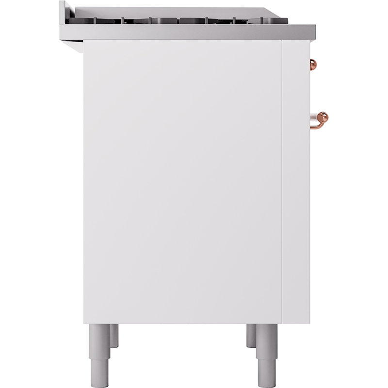 ILVE Nostalgie II 36 Dual Fuel Range, knobs, White/Brass, Natural Gas