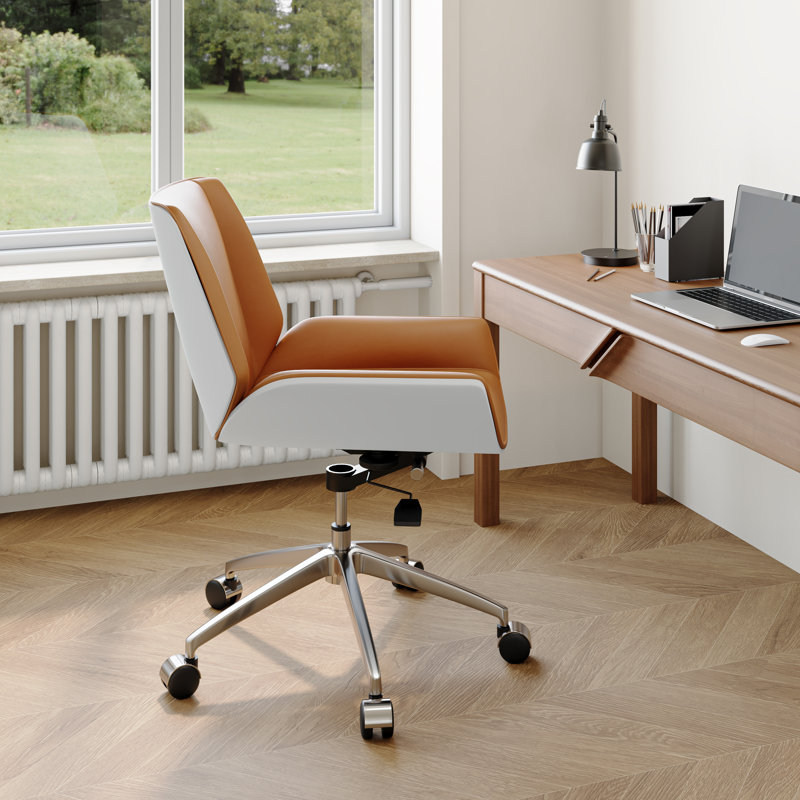Fauteuil de conférence Egger, Brun clair / Orange