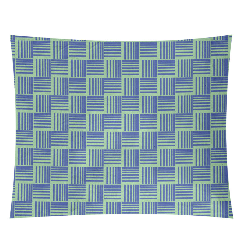 Tapisserie, H 27,5 po x l 37,5 po, Vert/bleu