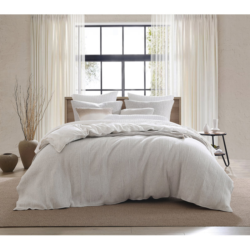 Dkny Pure Ribbed Jersey Duvet Cover Set, King Size Duvet Cover + 2 Pillowcases