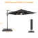 Haslingden 11' Lighted Cantilever Umbrella with Crank Lift Counter Weights Included