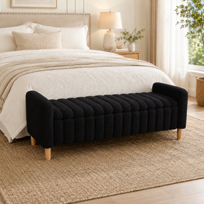 Banc de rangement rembourré 63 po