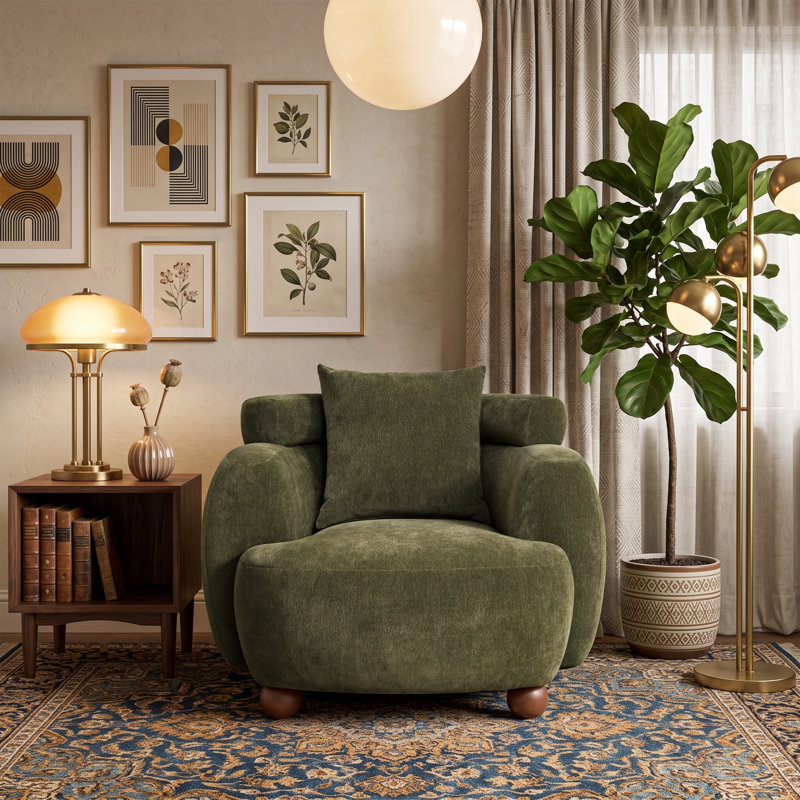 Fauteuil d'appoint en chenille Serenelle Comfy Cloud