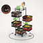 Panier à fruits pour la cuisine sans assemblage, support de rangement rotatif pour la cuisine, étagère de salle de bain, organisateurs et chariot de rangement sur roulettes, organisateur de rangement pour pommes de terre et oignons (noir, carré à 5 niveaux)-2114956350