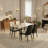 Contemporary Faux Marble 5-Piece 50" Dining Set with Upholstered Chairs-92611031-92611032