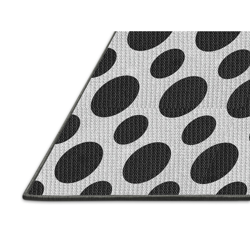 Tapis noir à pois, Rectangle 5 pi x 7 pi