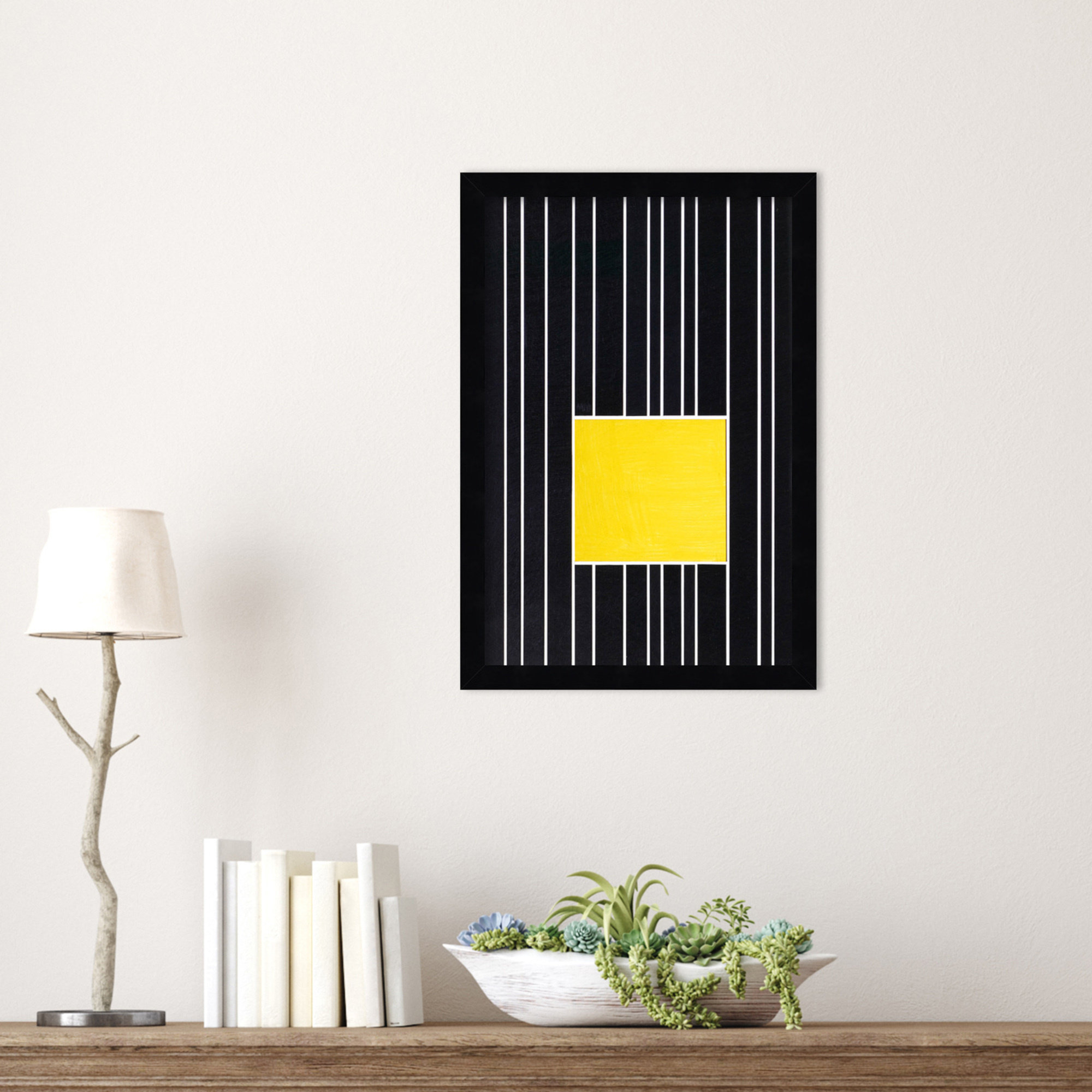 Yellow Box Self Storage by Alex Dunn, 17" H x 12" W, Black