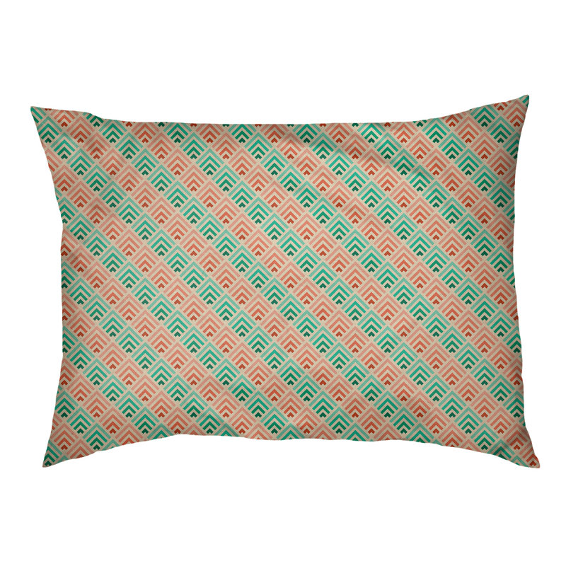 Coussin d'extérieur pour chien Campion, Moyen (L 29,5 po x P19,5 po x H 9,5 po), Menthe / Orange