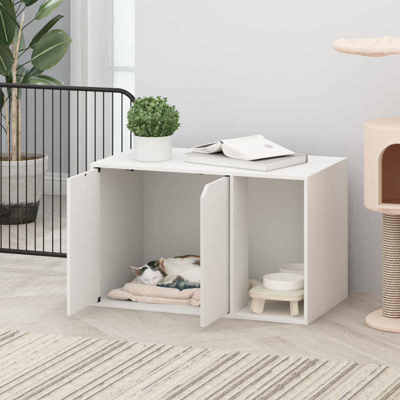 Enceinte de litière Daphie, Blanc, H 17,7 po x l 31,3 po x P 19,7 po