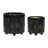 6/8" TEXTURED PLANTERS, SHINY BLACK