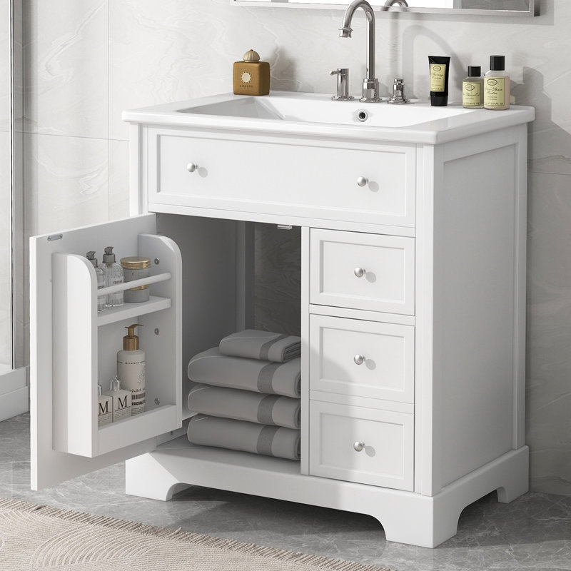 Armoire de meuble-lavabo en bois 30 po avec comptoir et 2 tiroirs