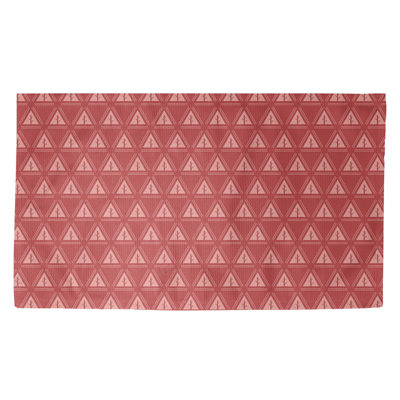 Tapis rouge à motif d'arbres minimalistes Barbra, Rectangle 3 pi x 5 pi
