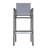 Aloys Outdoor Barstool in Gray Powder Coated Finish with Gray Sling PVC-coated polyester and Wood Accent Arms
