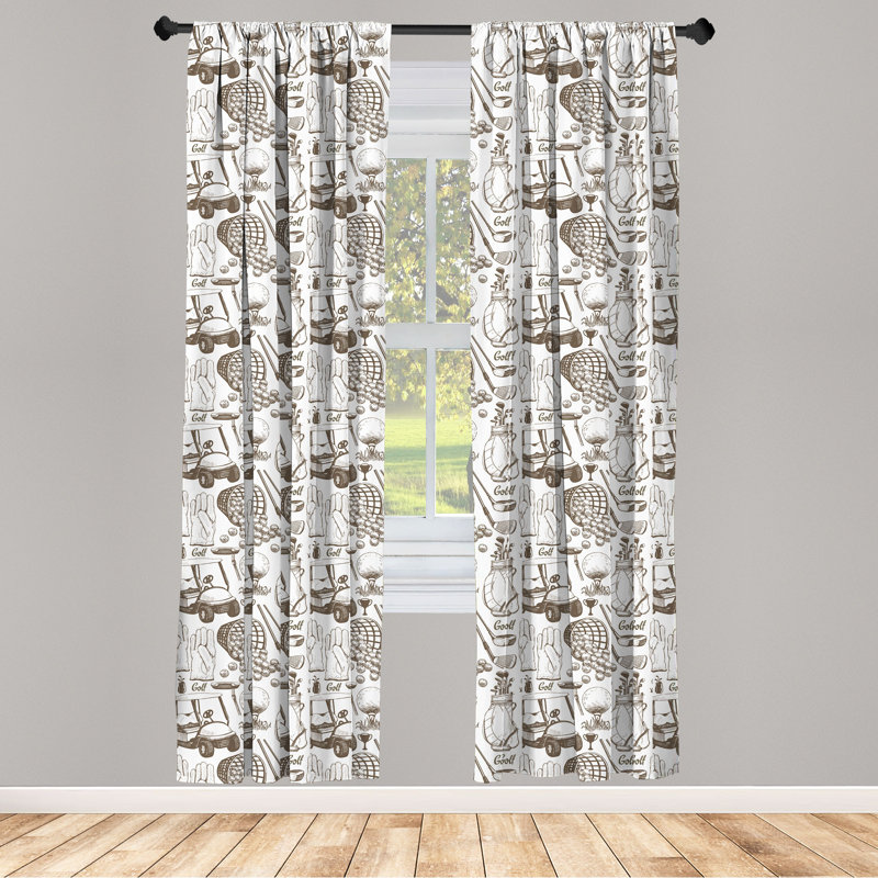 Paire de rideaux semi-transparents avec passe-tringle Golf, 28 po x 84 po