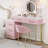 Makeup Vanity Desk Set With 5 Drawers And Chair-2047922902