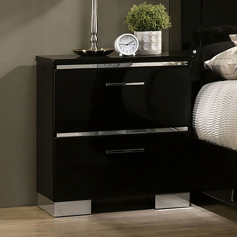 Nightstand W/ USB, Black