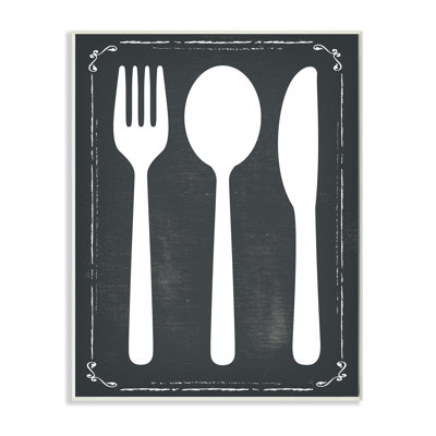 «Black and White Utensils Silhouette», impression