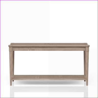 Table basse transitionnelle à finition sable avec 2 tiroirs et tablette pour le salon