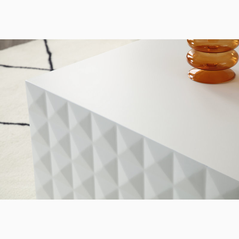 Ensemble de table de salon Marzia, Blanc mat