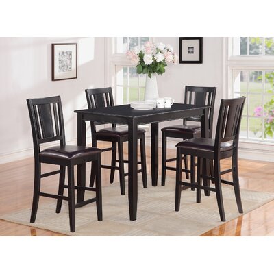 5 - Piece Counter Height Solid Wood Rubberwood Dining Set -  Red Barrel StudioÂ®, RDBL2293 34941163