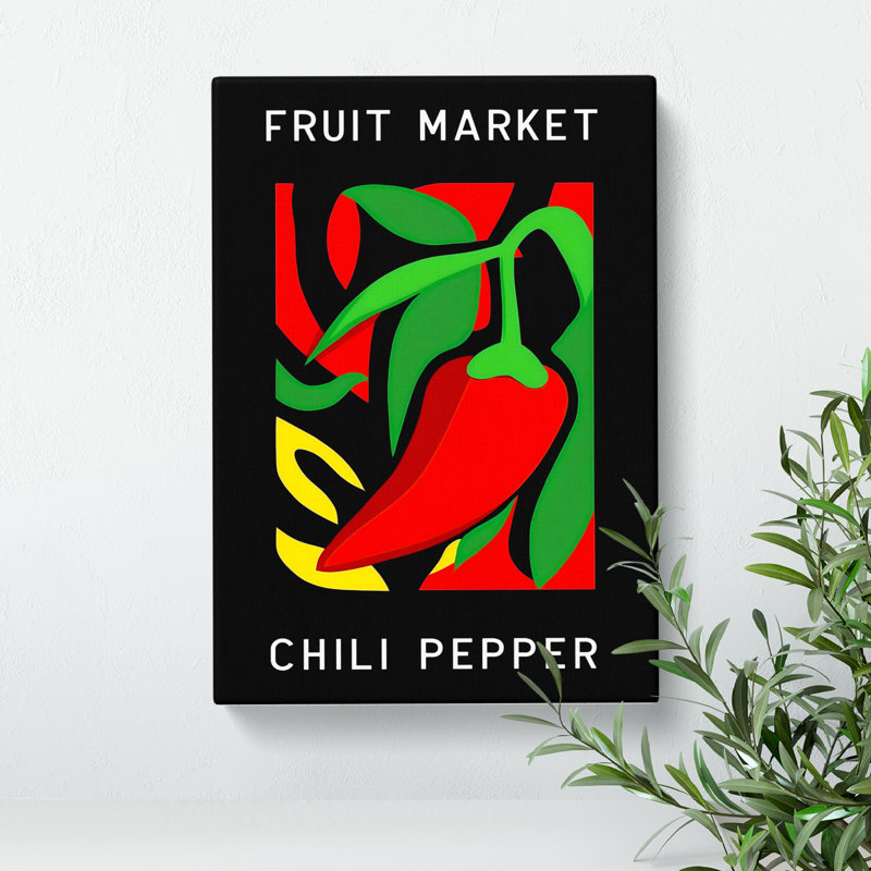 Red Chili Pepper Fruit Market Exhibition Vol.4 - Wrapped Canvas, 91cm H x 60cm W x 3cm D