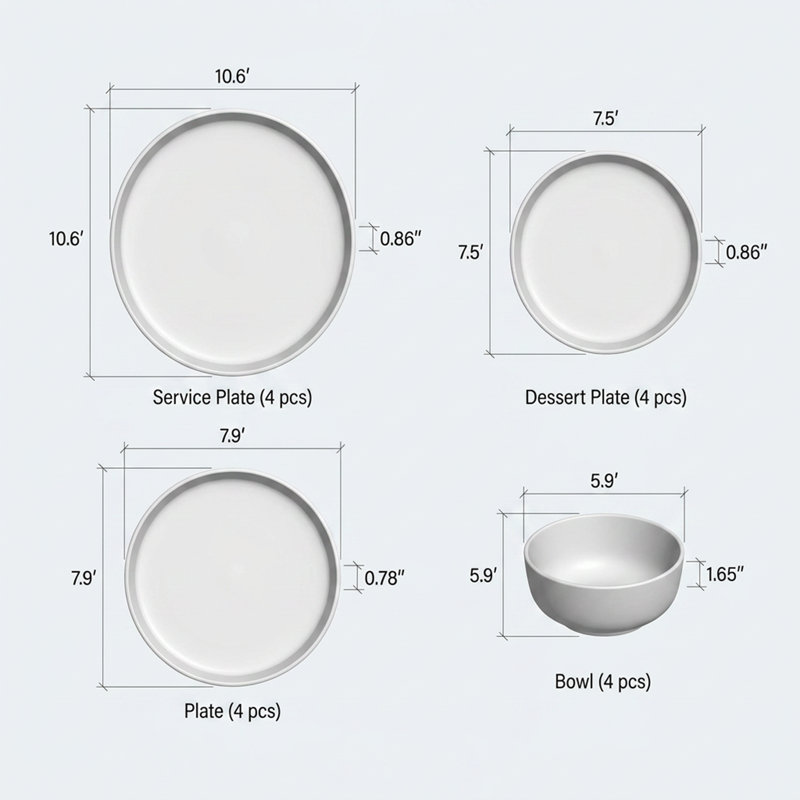 Service de table en porcelaine vert sauge Artisan Speckled (service de 16 pièces pour 4 personnes)