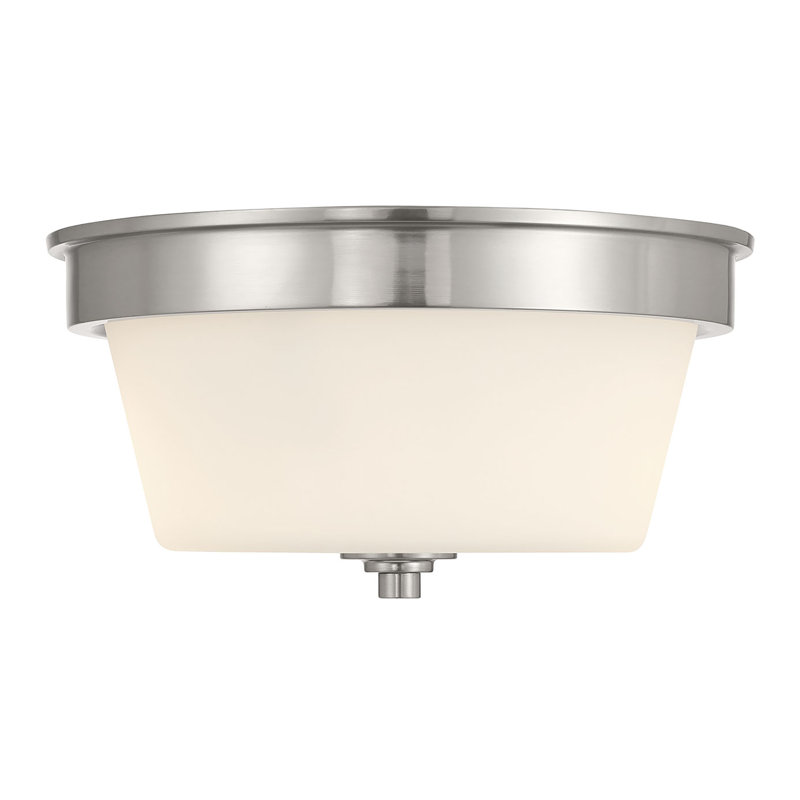 Strayhan 13" Wide 2-Light Flush Mount, Brushed Nickel
