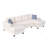 Modular L - Shaped Sectional Sofa With Corduroy Upholstery, Built - In Cup Holders-1341675108
