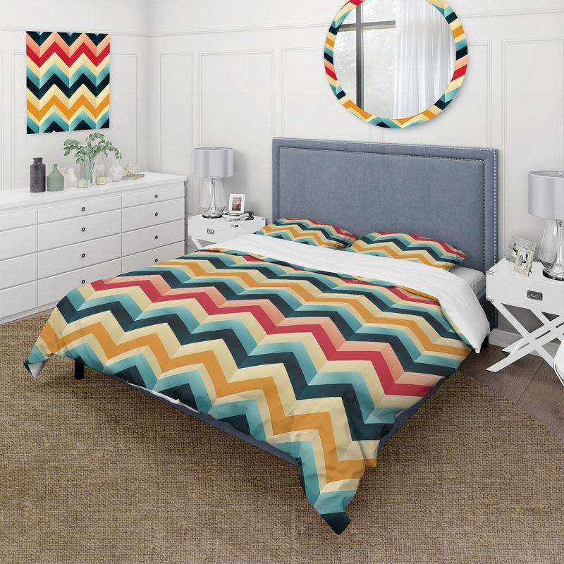 Ensemble de housse de couette en microfibre aquarelle, Housse de couette pour grand lit et 2 taies décor
