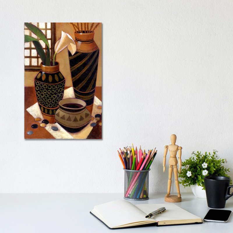 Still Life With African Bowl by Keith Mallett - Painting on Canvas, 20.32 cm H x 30.48 cm W, No Frame