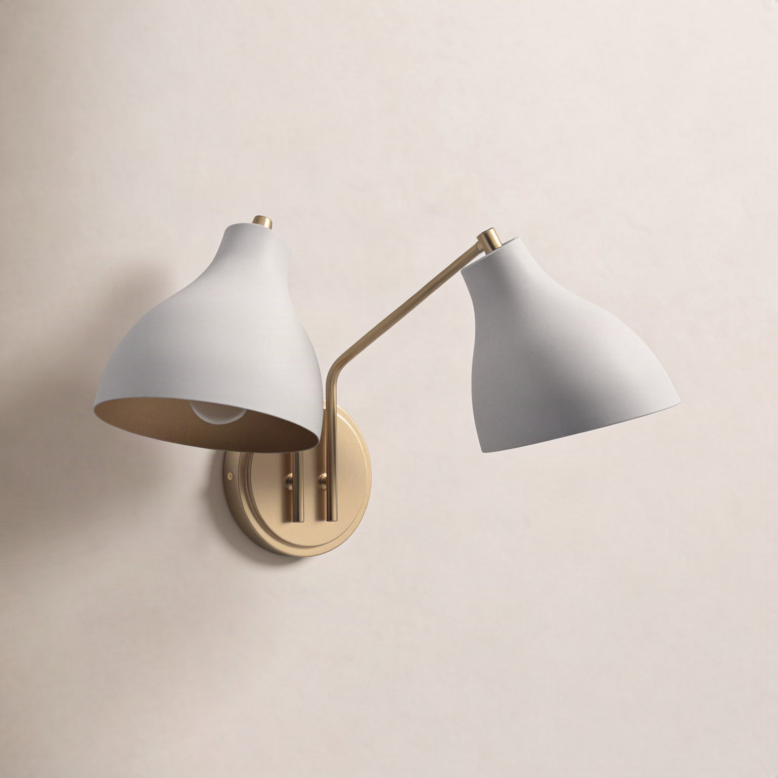 Alyra 2-Light Dimmable Armed Sconce, Black Brass