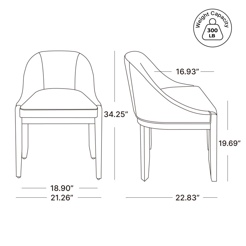 Sherwood Upholstered Dining Chair with Solid Wood Legs, Effie Linen Performance Linen