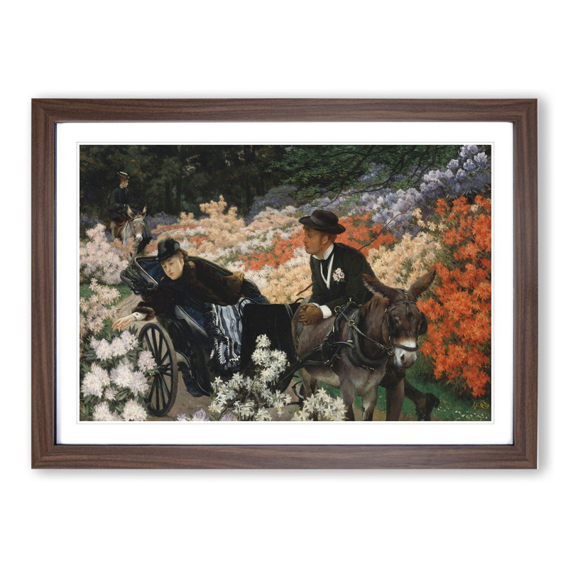 The Morning Ride by James Tissot - Picture Frame Painting, Walnut Framed, 27cm H x 36cm W x 2cm D