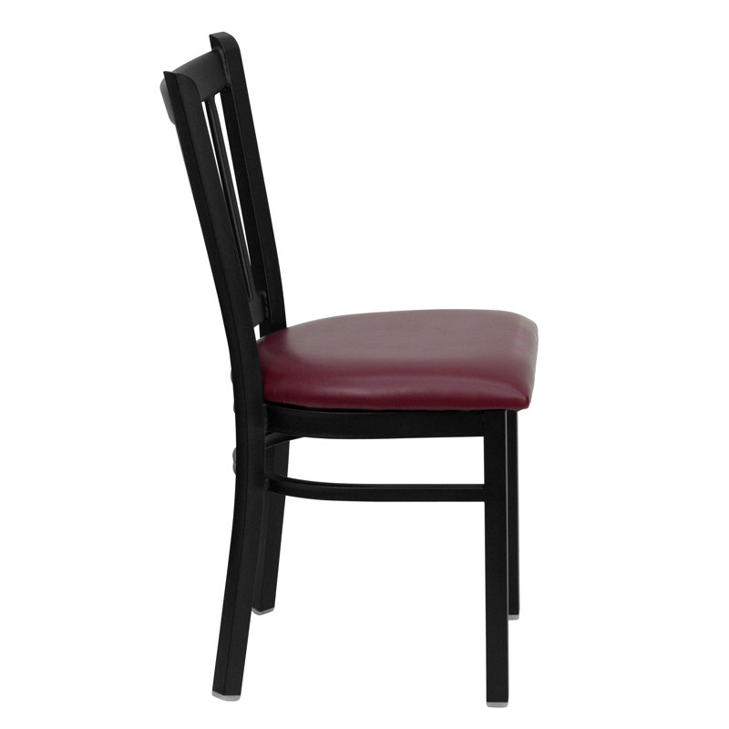 Red Upholstered Metal Mid-Back Bar Chair Set of 2