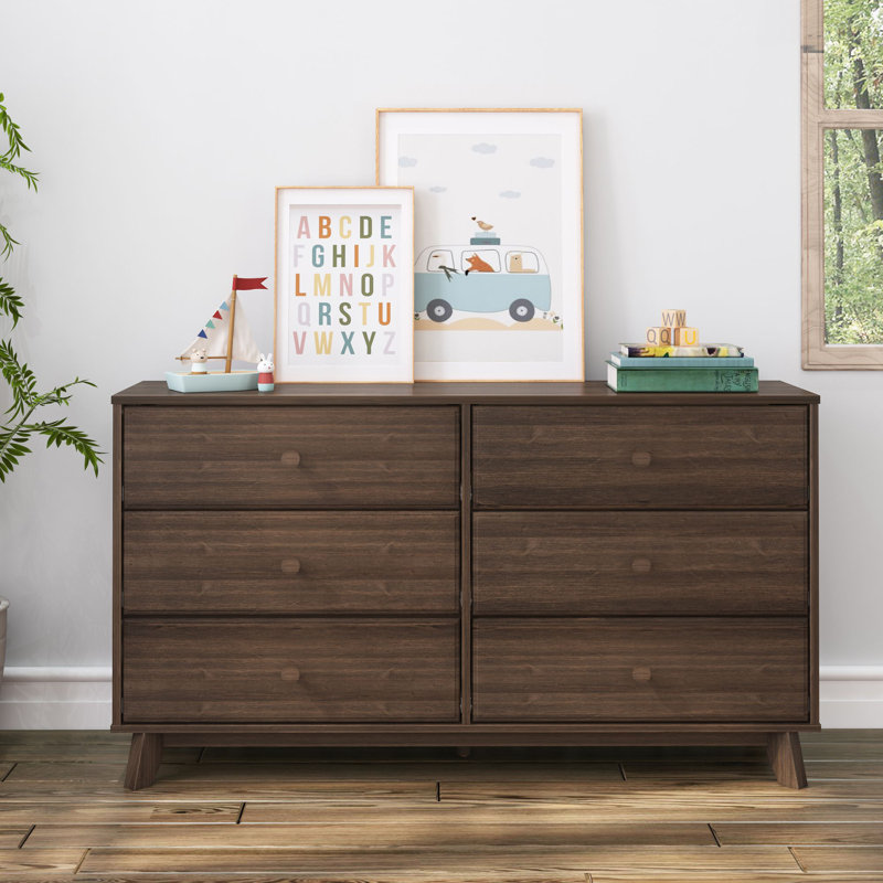 Commode 6 tiroirs Barton, Noyer
