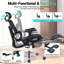 Chaise de bureau ergonomique moderne à haut dossier et bureau en bois