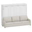 Multifunctional Cabinet Bed with Integrated Folding Sofa, Storage Shelves, and Ambient LED Lighting