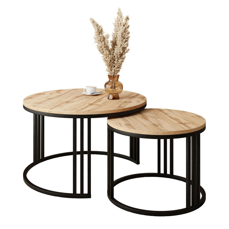 Melanija Frame Coffee Table, Wotan Oak, Black