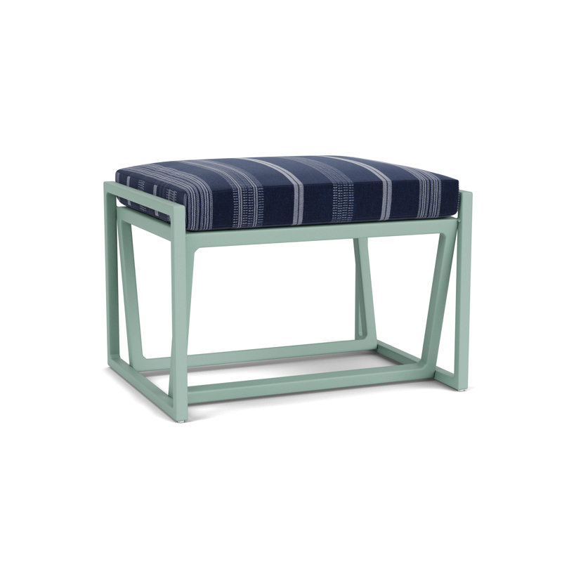 Summit Outdoor Ottoman, Sea Glass, Consider Indigo