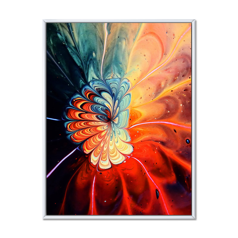Reproduction d'art sur toile, "Abstract", H 44 po x l 34 po x P 1,5 po, Toile encadrée flottée blanche
