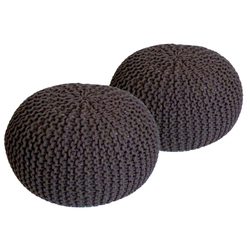 Iyana 55cm Wide Pouffe Ottoman, Brown