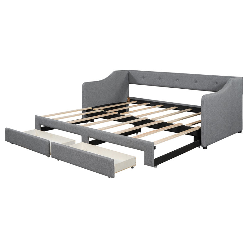 XL To Upholstered Daybed With Two Drawers