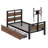 Twin Size Metal Platform Bed With Two Drawers And Rotatable TV Stand