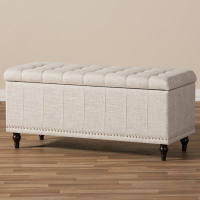 Mirdza 41.73" Wide Tufted Rectangle Storage Ottoman