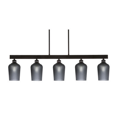 Edge 5 Light Bar Shown With 5" Textured Glass