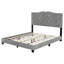 Structure de lit tapissier grand avec rivet - tête de lit en velours ornée, confortable et élégante, tête de lit moderne de 700 lb, velours gris, structure en contreplaqué, support