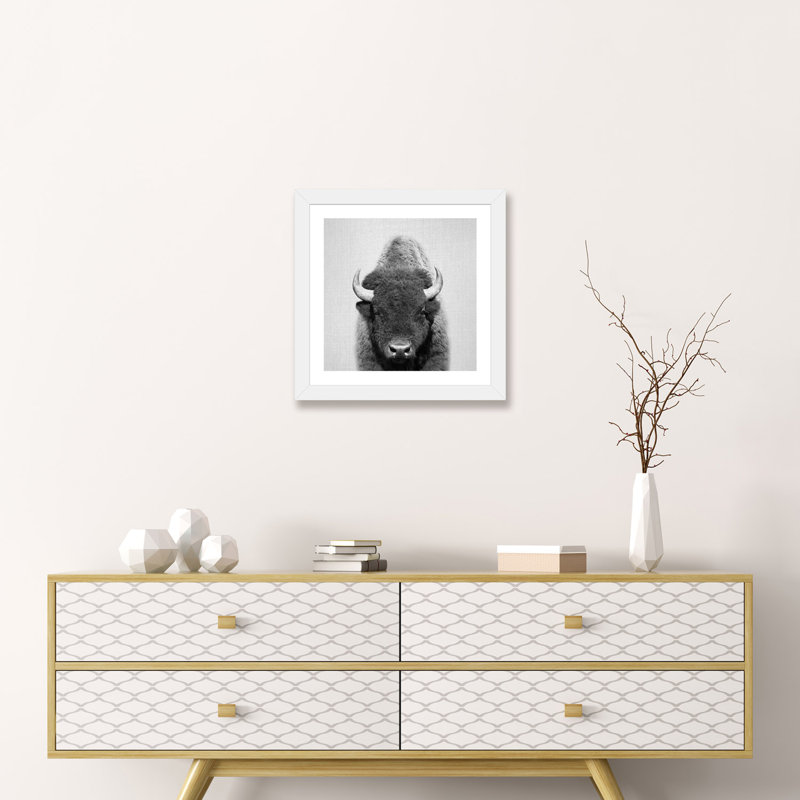 «Buffalo», reproduction d'art, H 16 po x l 16 po x p 1 po, Papier blanc