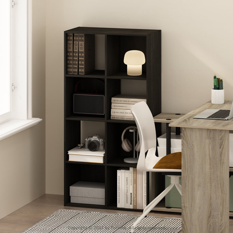 Armoire de rangement cubique, bibliothèque, bibliothèque, 8 cubes, Espresso