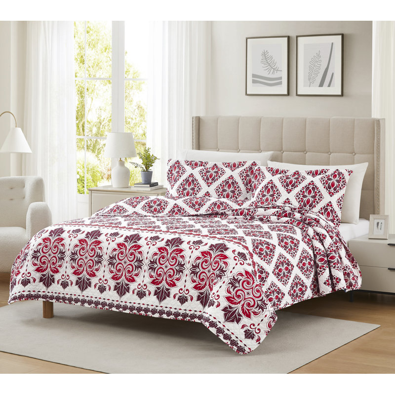 Ensemble de courtepointe réversible en microfibre Mayfair, Courtepointe très grand et 2 très grandes taies